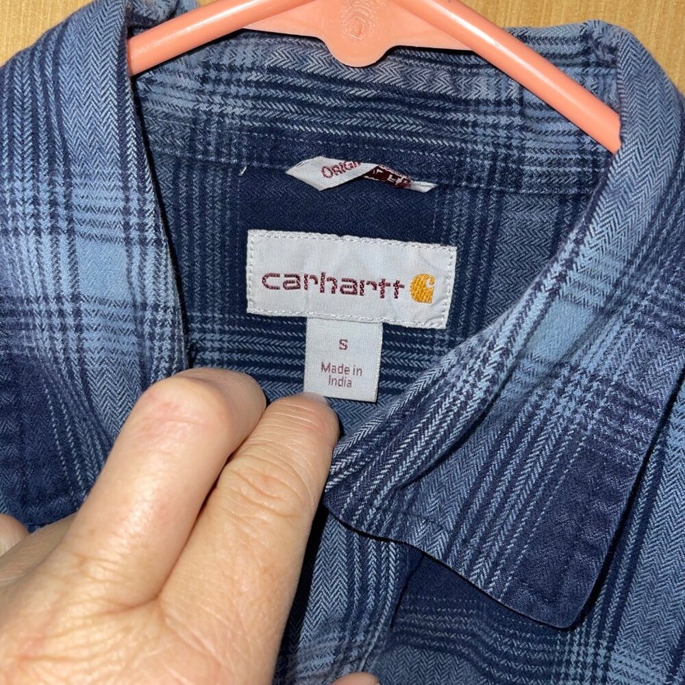 Carhartt Mens Shirt Size Small Blue Original Fit Long Sleeve Button Down - Picture 9 of 9